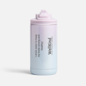 Young Learner's Water Bottle with affirmation and Wellkind School for Early Learners logo